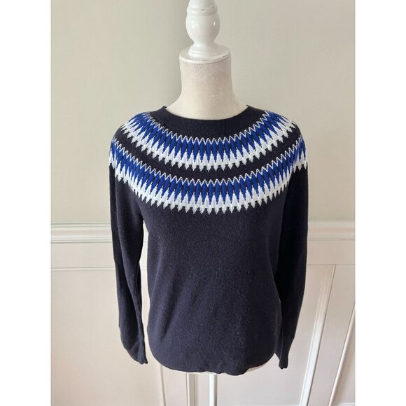Hobbs London Greta Fair Isle Sweater Blue M - Picture 3 of 7